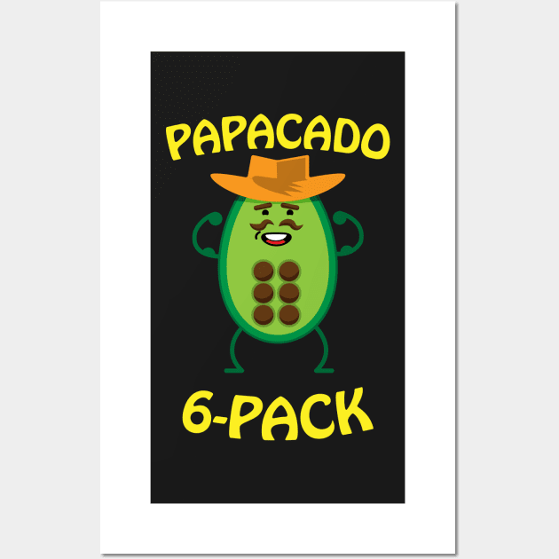 Papacado 6 Pack Dad Avocado Cute Workout Wall Art by BraaiNinja